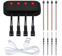 ZHUROUPU 4-in-1 3.7V Lipo Battery Charger with SM-2P & Micro USB Plug, 1 to 4 RC Model Charges Micro USB to Four SM-2P Plug for RC Car Boat Plane Drone Truck with Battery Protect Board