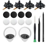 ZHUROUPU 4 Pack Joystick Module Replacement for Oculus Quest 2 Controller/Meta Quest VR Controller, Left & Right Analog Thumb Stick Control Sensor Module with DIY Joystick Caps and Repair Tools