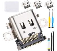 ZHUROUPU 4 Pack Replacement Type-C Charging Port Compatible with for Nintendo Switch Console USB-C Charger Socket Repair Kit for NS Switch Power Charging Charger Repair