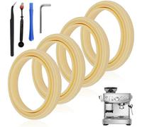 ZHUROUPU 4Pcs 54mm Silicone Steam Ring, Coffee Machine Brew Group Head Seal Gasket Replacement Part for Breville Espresso Machine 870 878 810 840 860 500 450 for Sage 500 870 875 880 810 with Tools