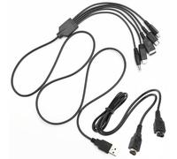 ZHUROUPU 5 in 1 USB Charger Cable Compatible with for Nintendo DS Lite, New 3DS(XL/LL), 3DS(XL/LL), 2DS(XL/LL), DSi, Wii U, Game Advance SP(GBA SP), for PSP 1000 2000 3000 with 2 Player Link Cable