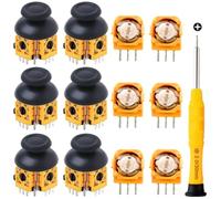 ZHUROUPU 6 Pcs 3D Joystick Module Analog Sticks Replacement Kit and 10K Trimmer Potentiometer for PS4 for Xbox One/360 Wireless Controller, Thumbstick Module Sensor Gasket with fix tool