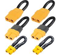 ZHUROUPU 6Pcs XT90/XT60/XT30 Female Short Circuit Connector, U-Shape PA66 Shell Bind Plug Loop Connector, Double Circuit to Single Circuit 2 Battery run on 1 Bat for RC Aircraft Drone Lipo Battery FPV