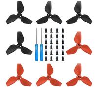 ZHUROUPU 8Pcs Replacement Propellers for DJI Neo Drone, Low Noise Quick-Release Colorful Prop Blades, Drone Lightweight Spare Wings Parts Accessories with Screws & Screwdrivers (Black & Red)