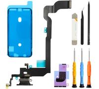 ZHUROUPU Dock Connector for iPhone X 5.8" 2017 Charging Port Flex Cable, Headphone Jack Repair USB Charge Microphone Antenna Assembly for iPhone X A1865 A1901 A1902 with Repair Tools (Black)