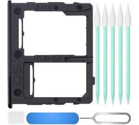 ZHUROUPU Dual SIM Card Tray Replacement for Galaxy A32 5G 2021 6.5 Inch SM-A326B/DS, Micro SD Card Slot Holder Compatible with for Galaxy A32 5G Dual SIM Version with Disassembly Tools (Black)