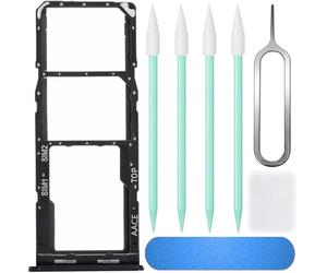 ZHUROUPU Dual SIM Card Tray Replacement for Samsung Galaxy A13 4G SM-A135F/DS 2022 6.6 Inch, Micro SD Card Slot Holder Compatible with for Galaxy A13 Dual SIM Version with Disassembly Tools (Black)