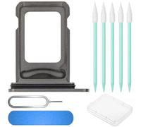 ZHUROUPU Dual Sim Card Tray Slot Holder Replacement with Waterproof Rubber Ring, Cemobile Sim Card Tray Open Eject Pin for iPhone 11 Pro (5.8") / 11 Pro MAX (6.5")(Space Gray)