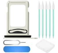 ZHUROUPU Dual Sim Card Tray Slot Holder Replacement with Waterproof Rubber Ring, Sim Card Tray Open Eject Pin for iPhone 14 Pro (6.1") / Pro MAX (6.7")(Silver, Dual Sim)