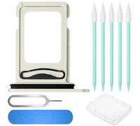 ZHUROUPU Dual Sim Card Tray Slot Holder Replacement with Waterproof Rubber Ring, Sim Card Tray Open Eject Pin for iPhone 12 Pro/13 Pro (6.1") / 13 Pro Max/12 Pro MAX (6.7")(Silver)