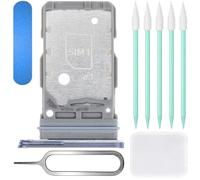 ZHUROUPU for Galaxy S21 Dual SIM Card Tray Slot Holder Replacement for Samsung Galaxy S21/S21 5G 6.2 inch 2021 SM-G991B/DS SM-G990F/DS, Rubber Gasket Dual-SIM Card Slot with Repair Tools (Grey)