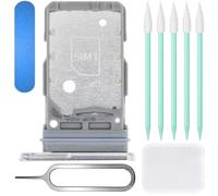 ZHUROUPU for Galaxy S21 Dual SIM Card Tray Slot Holder Replacement for Samsung Galaxy S21/S21 5G 6.2 inch 2021 SM-G991B/DS SM-G990F/DS, Rubber Gasket Dual-SIM Card Slot with Repair Tools (White)