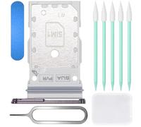 ZHUROUPU for Galaxy S22 Dual SIM Card Tray Slot Holder Replacement for Samsung Galaxy S22 5G 2022 6.1 Inch SM-S901B/DS SM-S901E/DS, Rubber Gasket Dual-SIM Card Slot with Repair Tools (Black)