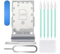 ZHUROUPU for Galaxy S22 Dual SIM Card Tray Slot Holder Replacement for Samsung Galaxy S22 5G 2022 6.1 Inch SM-S901B/DS SM-S901E/DS, Rubber Gasket Dual-SIM Card Slot with Repair Tools (White)