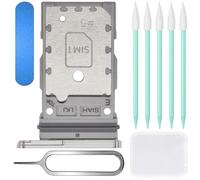 ZHUROUPU for Galaxy S23 Ultra Dual SIM Card Tray Slot Holder Replacement for Samsung Galaxy S23 Ultra 5G 2023 6.8 Inch SM-S918B/DS, Rubber Gasket Dual-SIM Card Slot with Repair Tools (White)