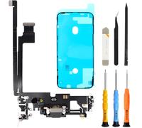 ZHUROUPU for iPhone 12 Pro Max 6.7 inch Charging Port Flex Cable Replacement, USB Dock Connector Charger Board/Audio Jack/Microphone Replacement for iPhone 12 Pro Max with Repair Tools (Black)