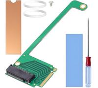 ZHUROUPU for Rog Ally Handheld Upgrade 2230 to 2280 SSD Hard Drive PCIE 4.0 Extension Board, NVME M Key NGFF M.2 PCIE 4.0 3.0 22x30mm to 22x80mm 90 Degree Gold Finger M.2 SSD Conversion Adapter