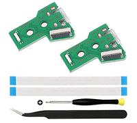 ZHUROUPU JDS-055/JDS-050 Replacement Micro USB Charging Port Adaptor Repair Part Charger Socket Circuit Board with 12 Pin Flex Cable for PS4 Wireless Controller for Dualshock 4 Controller (6Pcs)