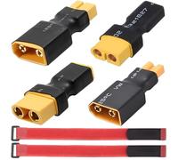 ZHUROUPU No wires XT60 to XT90 Connector Adapter, XT60 to XT30 Wireless Connector Converter (Male/Female to Male/Female) for RC Aircraft Drone Lipo NiMH Battery Charger Model with Battery Velcro Tape