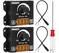 ZHUROUPU PWM LED Switch Dimmer Controller 12V-24V DC 30A, Frequency Adjustable Dimming Light ON/OFF Switch for LED Strip Light Single Color, Galvanised Iron Housing with DC Cable & Screwdriver