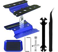 ZHUROUPU RC Car Work Stand Aluminum Alloy 360 Degree Rotation Lift/Lower Repair Workstation with Screw Tray for 1/8 1/10 1/12 1/16 for Traxxas for Axial for TRX4 RC Crawler/Monster Truck/Buggy (Blue)
