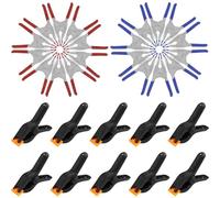 ZHUROUPU Small Metal Spring Clamps Clips with Heavy Duty Tipped Grip Holder Rubber Coated, Plastic Nylon Spring Clamps Adjustable jaws, Woodworking Clamps for Tarpaulin, Camping, Photography (2 Inch)
