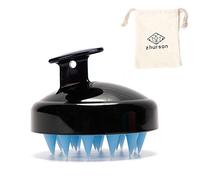 Zhurson Silicone Hair Scalp Massager Shampoo Brush, Manual Head Massage Brush,for All Hair Types, Deep Cleanses Scalp and Removes Dead Flaky Skin and Residue (Black Blue)