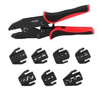 Zhushan 8PCS Wire Crimping Tool Set,Ratcheting Crimper Kit with Interchangeable Dies for Heat Shrink Connectors, Ferrule Terminals,Insulated and Non-Insulated Connectors