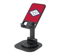 ZHushog Arkansas State Flag Rotating Phone Holder With 360 Swivel Non-Slip Base Foldable Adjustable Angle Stand For Desk