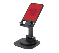 ZHushog Flag Of Morocco Rotating Phone Holder With 360 Swivel Non-Slip Base Foldable Adjustable Angle Stand For Desk