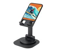 ZHushog Hawaiian Surfer On Wavy Print Rotating Phone Holder With 360 Swivel Non-Slip Base Foldable Adjustable Angle Stand For Desk
