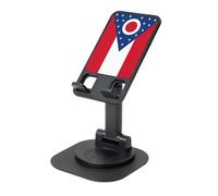 ZHushog Ohio State Flag Rotating Phone Holder With 360 Swivel Non-Slip Base Foldable Adjustable Angle Stand For Desk