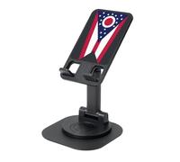 ZHushog Ohio State Flag Rotating Phone Holder With 360 Swivel Non-Slip Base Foldable Adjustable Angle Stand For Desk