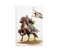 ZHUTOU Knight Templar On Horse Canvas Art Poster and Wall Art Picture Print Modern Family bedroom Decor Posters 12x18inch(30x45cm)