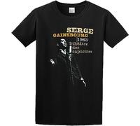 ZHUWWQU Men's Serge Gainsbourg Thtre Des Capucines 1963 Cotton T Shirt (Small)