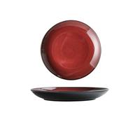 zhuyanbo007 Dining Plate, Chinese Kiln Change Ceramic High-Grade Western Food Plate Creative Restaurant Bit On The Personalized Hotel Table Tableware(Red)