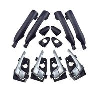 ZHUYRT 8 PCS/Fit for Kia Picanto Morning 2011-2016 Chrome/Black Exterior & Silver Interior Front Rear Left Right LH RH Car Door Handle(Black Kit)