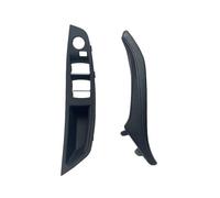 ZHUYRT Car Interior Leather Inner Door Handle Panel Pull Trim Cover/Fit for BMW 5 Series F10 F11 F18 520i 523i 525i 528i 535i(LHD Front 2pcs Black)