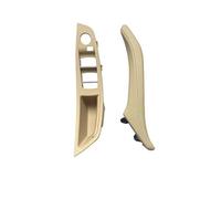 ZHUYRT Car Interior Leather Inner Door Handle Panel Pull Trim Cover/Fit for BMW 5 Series F10 F11 F18 520i 523i 525i 528i 535i(LHD Front 2pcs Beige)
