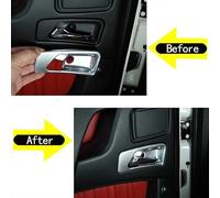 ZHUYRT Car Styling/Fit for Mercedes Benz G Class W463 07-18ABS Chrome Car Inner Door Handle Bowl Decoration Cover Stickers Auto Accessories(Silver)
