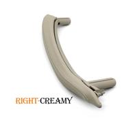 ZHUYRT Left Right Inteior Passenger Door Handle with Handle Outer Leather Cover Assembly/Fit for BMW X5 X6 F15 F16 2014 2015 2016 2017 2018(Right Creamy)
