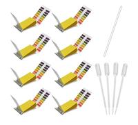 zhuyva 8 Pack 640 Strips Ph Test Strips, Soil Ph Testing Test Kit Strips for Water Saliva Urine Soil, 4 Pipette Droppers and 1 Glass Rod