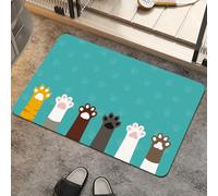 ZHUZHISHAN Bath Mat Rug,Cute cat Paws Non Slip Quick Dry Super Absorbent Thin Bathroom Rugs Fit Under Door-Easy to Clean Bathroom Floor Mats-Shower Rug for Shower Sink Bathtub(17" x 27.5"in)