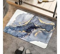 ZHUZHISHAN Bath Mat Rug,Gilt Marble Non Slip Quick Dry Super Absorbent Thin Bathroom Rugs Fit Under Door-Easy to Clean Bathroom Floor Mats-Shower Rug for Shower Sink Bathtub(20" x 31"in)