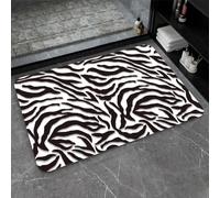 ZHUZHISHAN Diatomaceous Earth Bath Mat,Black and White Zebra Print Non-Slip Volume Super Absorbent Fast Drying for Bathroom Kitchen Door mat,Eco-Friendly Easy to Clean 17×27.5Inch (43 * 70cm)