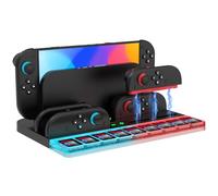 Zhwidnerso Joy Con Charging Dock for Nintendo Switch 2 - 4-Port RGB Controller Charger Station with LED Indicators & 9 Game Card Storage, for Switch 2 Console Bracket