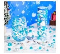 ZHWKMYP 100Pcs Christmas Vase Filler, Blue and White Snow Floating Vase Fillers for Table Centerpieces Decorations