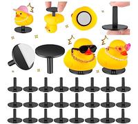 ZHWKMYP 20Pcs Duck Holder, Black Plastic Duck Plug Holders for Car Dash, Rubber Duck Mounts for Car Dashboard Lover (Excluding Rubber Duck)