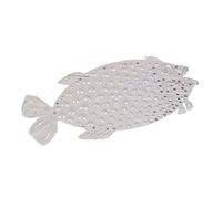 ZHWNGXO Bath Mat Fish Shape Transparent Rubber Anti Bacterial Non Slip Bath Shower Mat Reinforcement Sucker 37cm×74cm (Color : Clear, Size : 37cm×74cm)