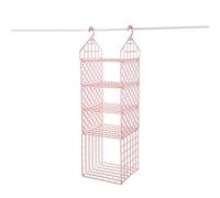 ZHWNGXOlian Wardrobe Storage Rack Hanging Multi-layer Bag Storage Bag Pink PP Material A Variety Of Specifications for You To Choose(Size:3 Small And 1 Big)